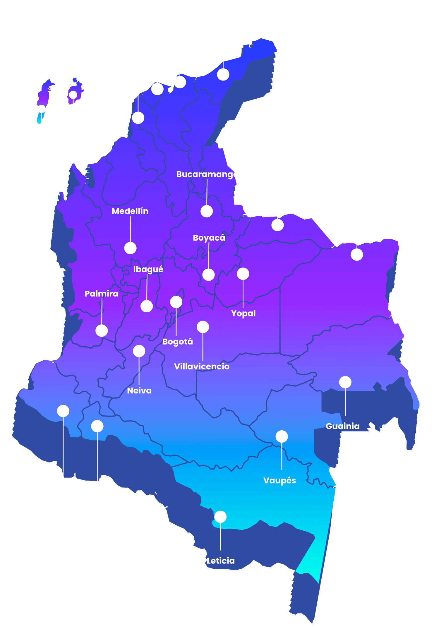 Cobertura nacional — Mapa de Colombia